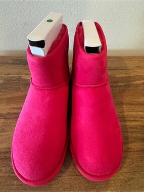 UGG Vibrant Pink Suede Short Ankle Booties